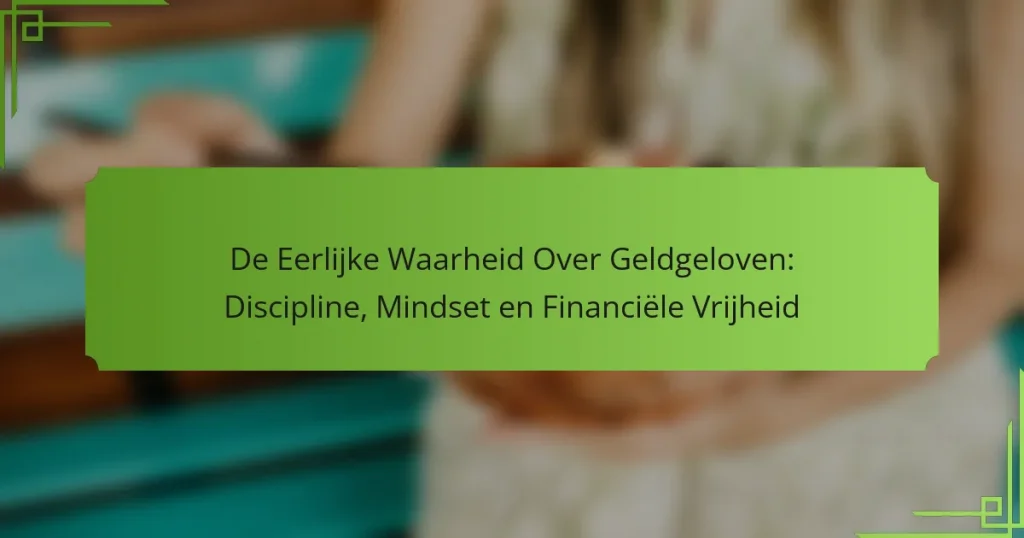 De Eerlijke Waarheid Over Geldgeloven: Discipline, Mindset en Financiële Vrijheid