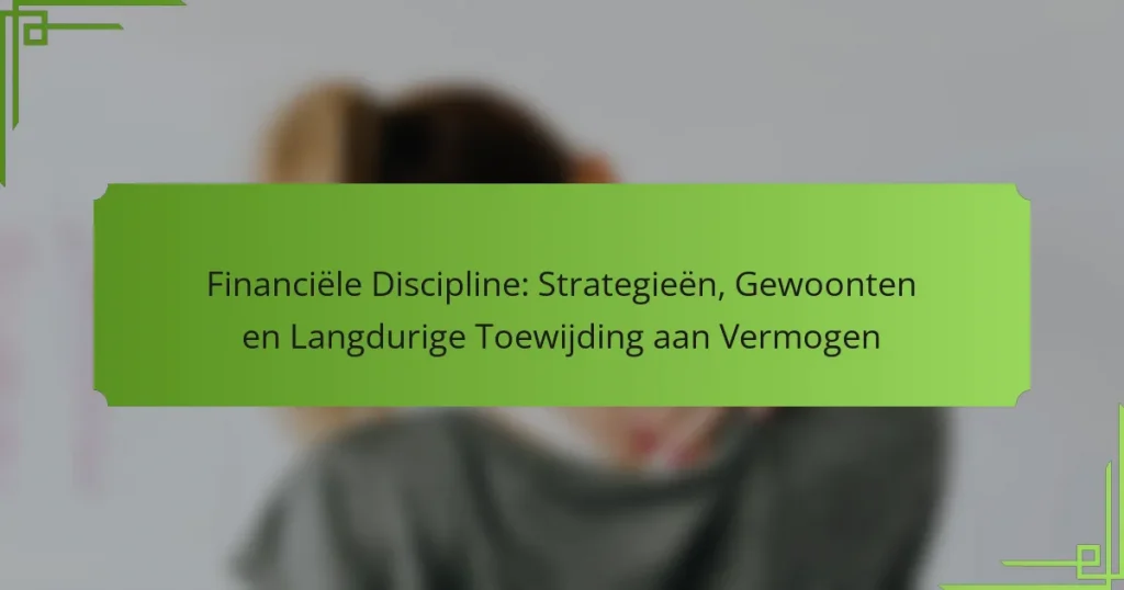 Financiële Discipline: Strategieën, Gewoonten en Langdurige Toewijding aan Vermogen