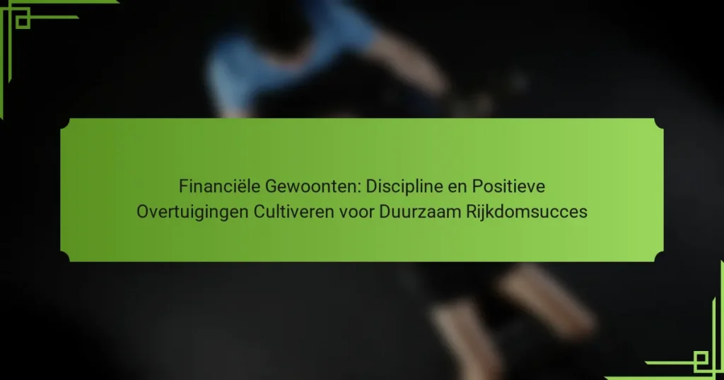 Financiële Gewoonten: Discipline en Positieve Overtuigingen Cultiveren voor Duurzaam Rijkdomsucces