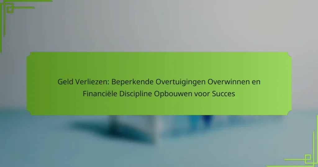 Geld Verliezen: Beperkende Overtuigingen Overwinnen en Financiële Discipline Opbouwen voor Succes