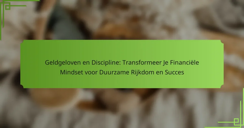 Geldgeloven en Discipline: Transformeer Je Financiële Mindset voor Duurzame Rijkdom en Succes