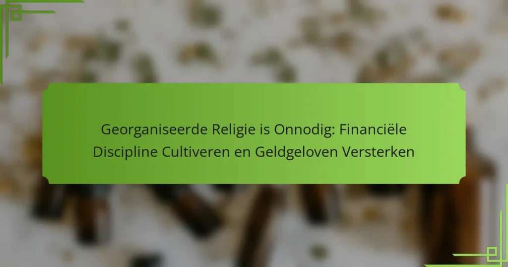 Georganiseerde Religie is Onnodig: Financiële Discipline Cultiveren en Geldgeloven Versterken