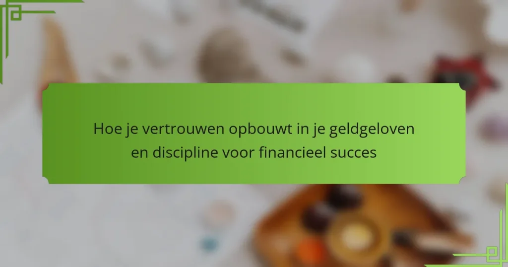 Hoe je vertrouwen opbouwt in je geldgeloven en discipline voor financieel succes