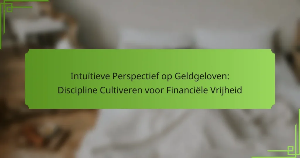 Intuïtieve Perspectief op Geldgeloven: Discipline Cultiveren voor Financiële Vrijheid