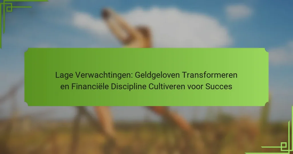 Lage Verwachtingen: Geldgeloven Transformeren en Financiële Discipline Cultiveren voor Succes