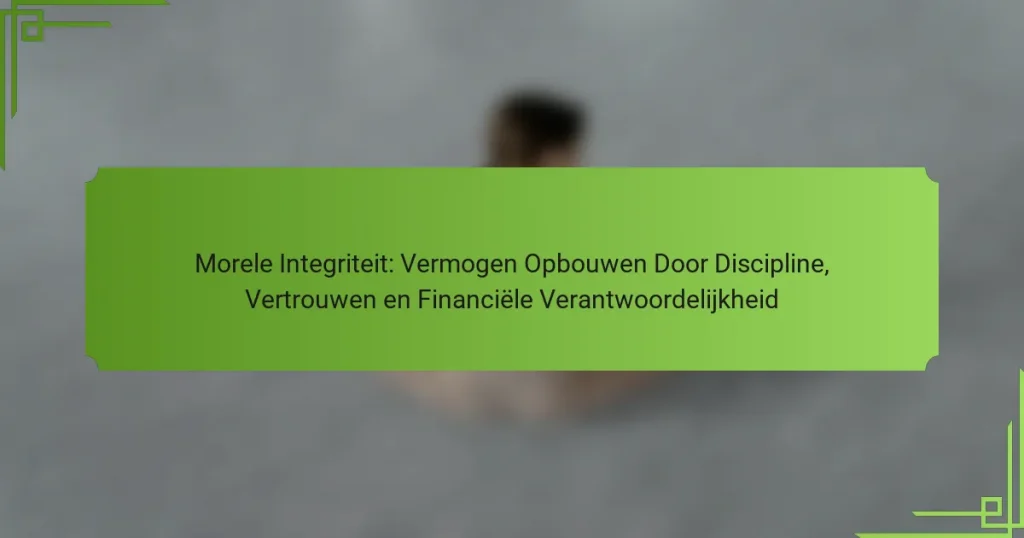 Morele Integriteit: Vermogen Opbouwen Door Discipline, Vertrouwen en Financiële Verantwoordelijkheid