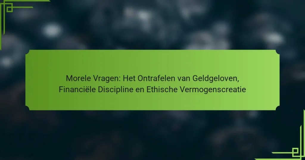 Morele Vragen: Het Ontrafelen van Geldgeloven, Financiële Discipline en Ethische Vermogenscreatie