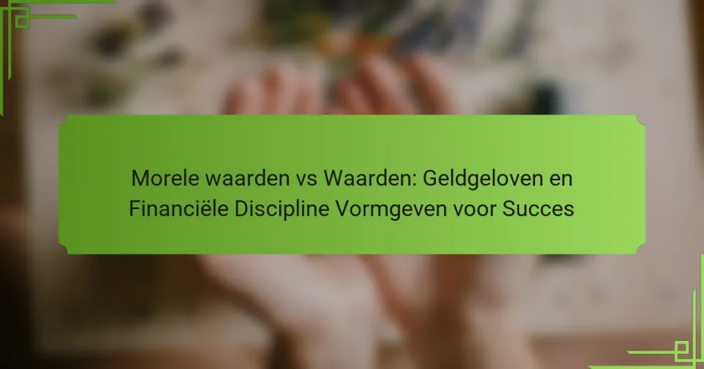 Morele waarden vs Waarden: Geldgeloven en Financiële Discipline Vormgeven voor Succes
