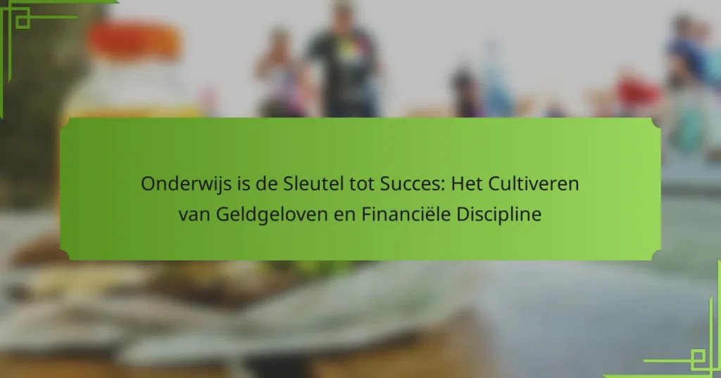 Onderwijs is de Sleutel tot Succes: Het Cultiveren van Geldgeloven en Financiële Discipline