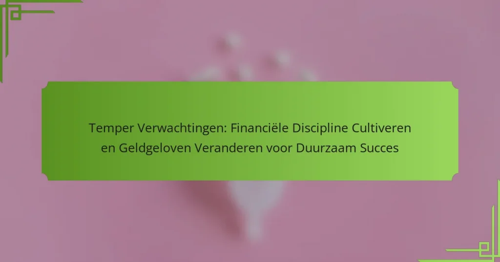 Temper Verwachtingen: Financiële Discipline Cultiveren en Geldgeloven Veranderen voor Duurzaam Succes