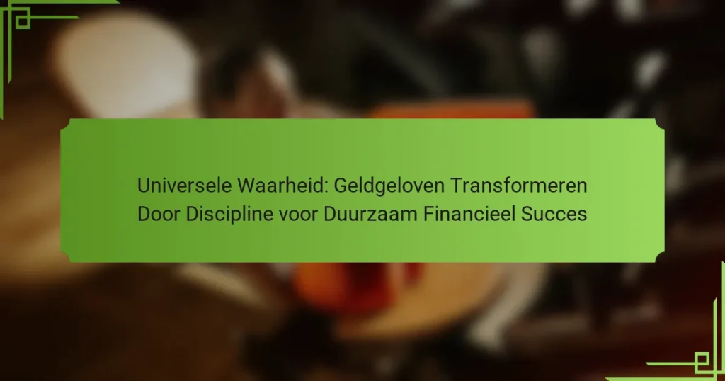Universele Waarheid: Geldgeloven Transformeren Door Discipline voor Duurzaam Financieel Succes
