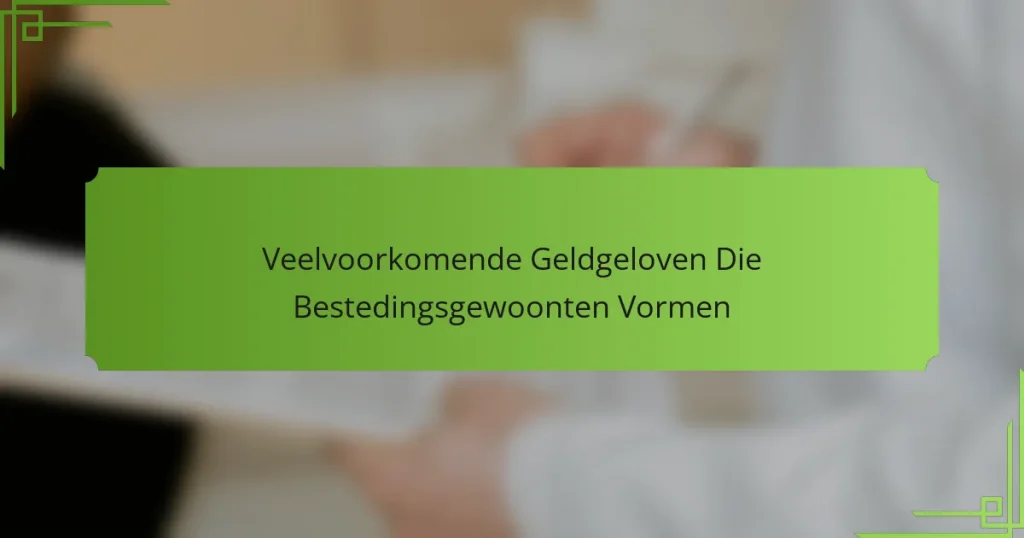 Veelvoorkomende Geldgeloven Die Bestedingsgewoonten Vormen