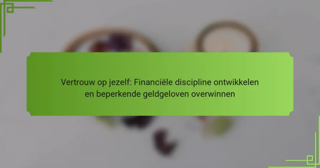 Vertrouw op jezelf: Financiële discipline ontwikkelen en beperkende geldgeloven overwinnen