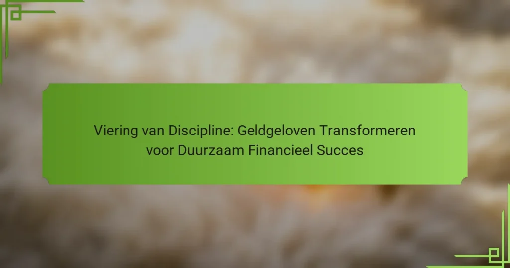 Viering van Discipline: Geldgeloven Transformeren voor Duurzaam Financieel Succes