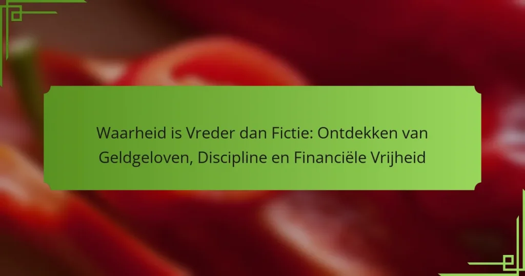 Waarheid is Vreder dan Fictie: Ontdekken van Geldgeloven, Discipline en Financiële Vrijheid