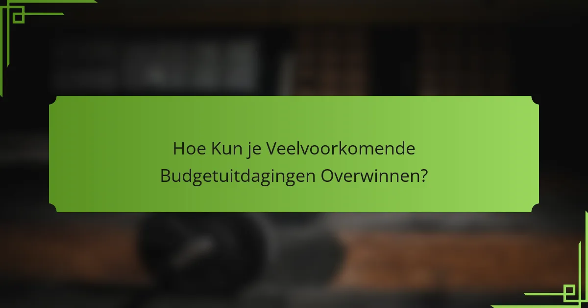 Hoe Kun je Veelvoorkomende Budgetuitdagingen Overwinnen?