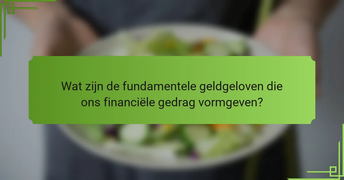 Wat zijn de fundamentele geldgeloven die ons financiële gedrag vormgeven?