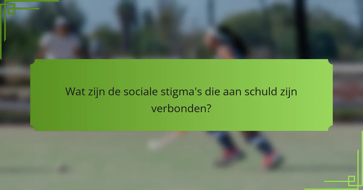 Wat zijn de sociale stigma's die aan schuld zijn verbonden?