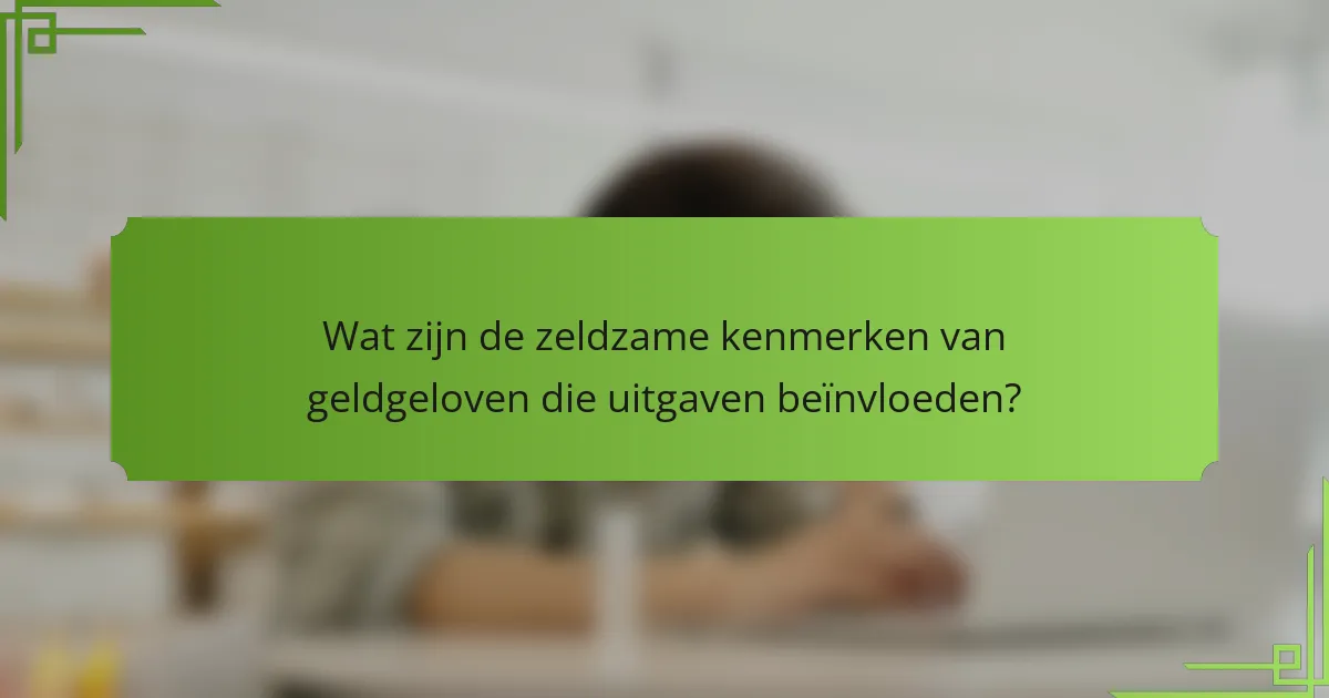 Wat zijn de zeldzame kenmerken van geldgeloven die uitgaven beïnvloeden?