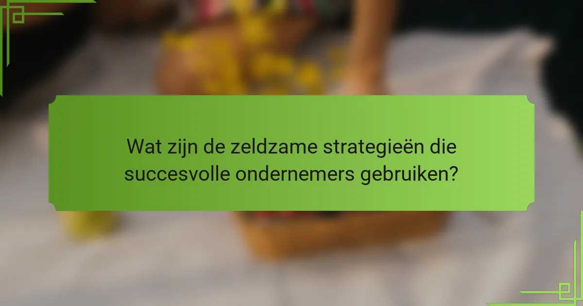Wat zijn de zeldzame strategieën die succesvolle ondernemers gebruiken?