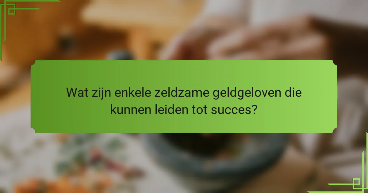 Wat zijn enkele zeldzame geldgeloven die kunnen leiden tot succes?