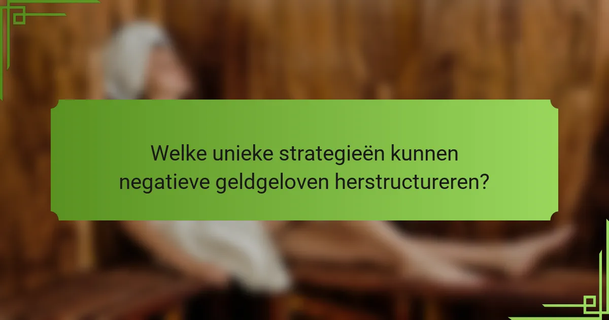 Welke unieke strategieën kunnen negatieve geldgeloven herstructureren?