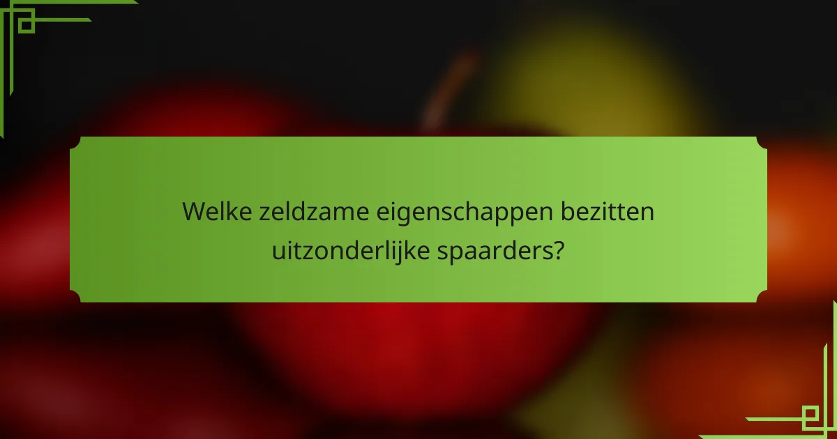 Welke zeldzame eigenschappen bezitten uitzonderlijke spaarders?