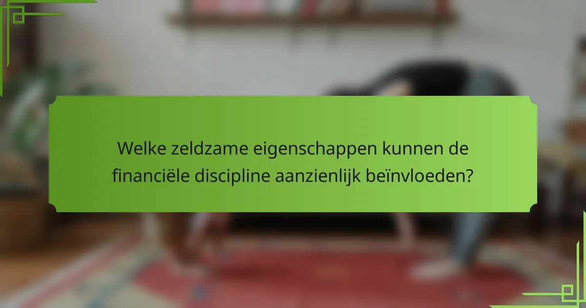 Welke zeldzame eigenschappen kunnen de financiële discipline aanzienlijk beïnvloeden?