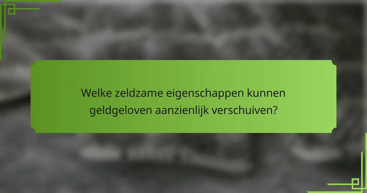 Welke zeldzame eigenschappen kunnen geldgeloven aanzienlijk verschuiven?