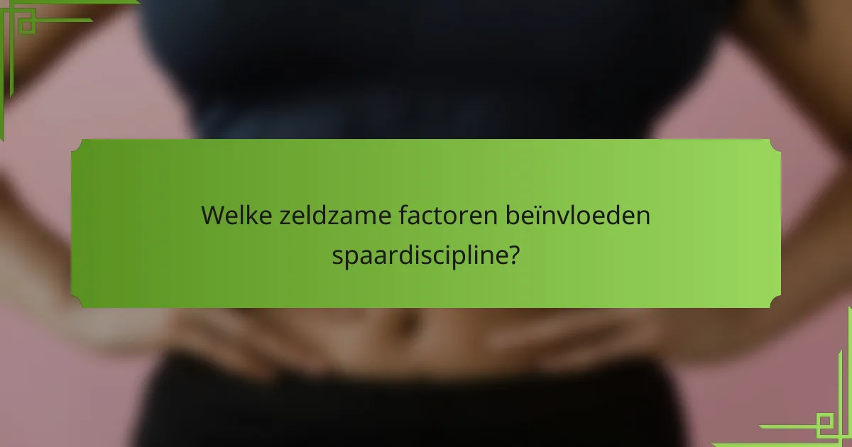 Welke zeldzame factoren beïnvloeden spaardiscipline?